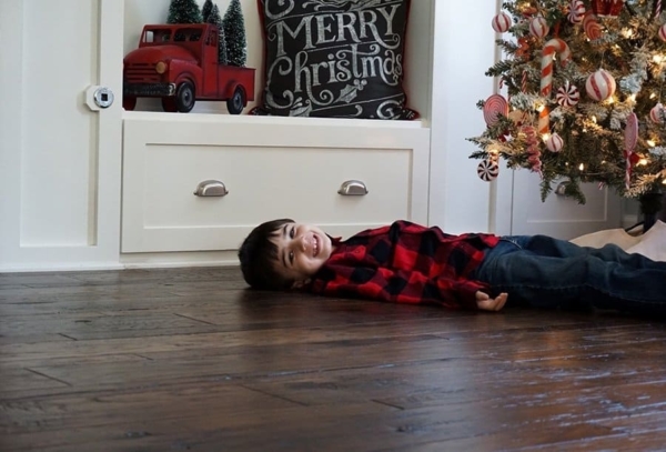 My youngest son laying on the floor for a fun pose