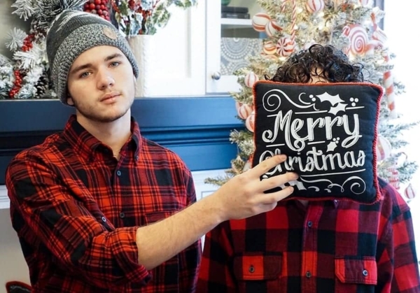 My sons messing around during the Christmas photoshoot