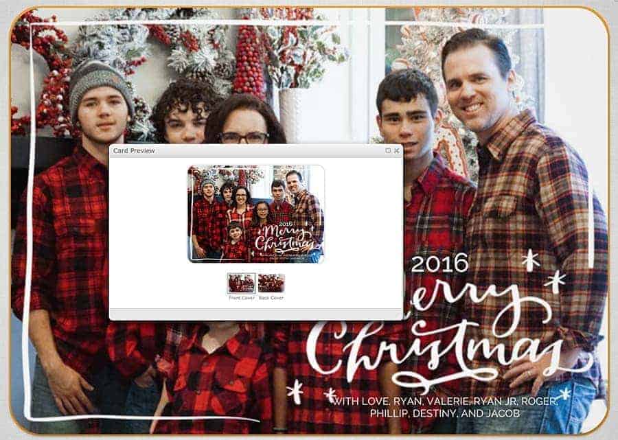 Mixbook's Christmas card preview