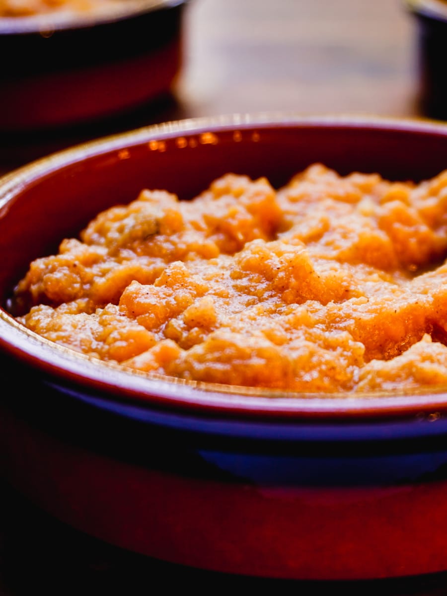 sweet potato casserole in a ramekin dish