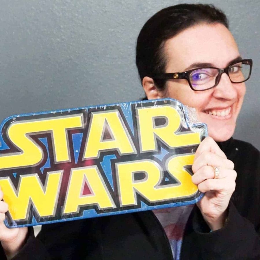 Holding Star Wars Sign