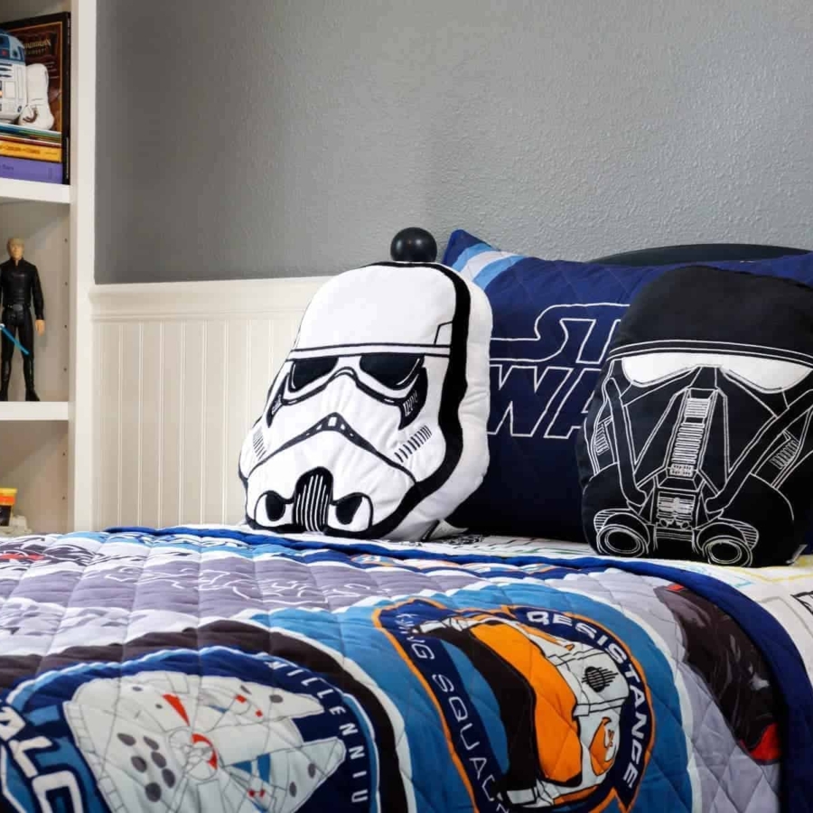 Star Wars White Throw Pillow Black X-Wing Design 18 x 18 Inches Set of 2