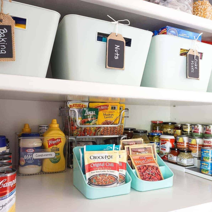 Clean and Organized Pantry Shelves