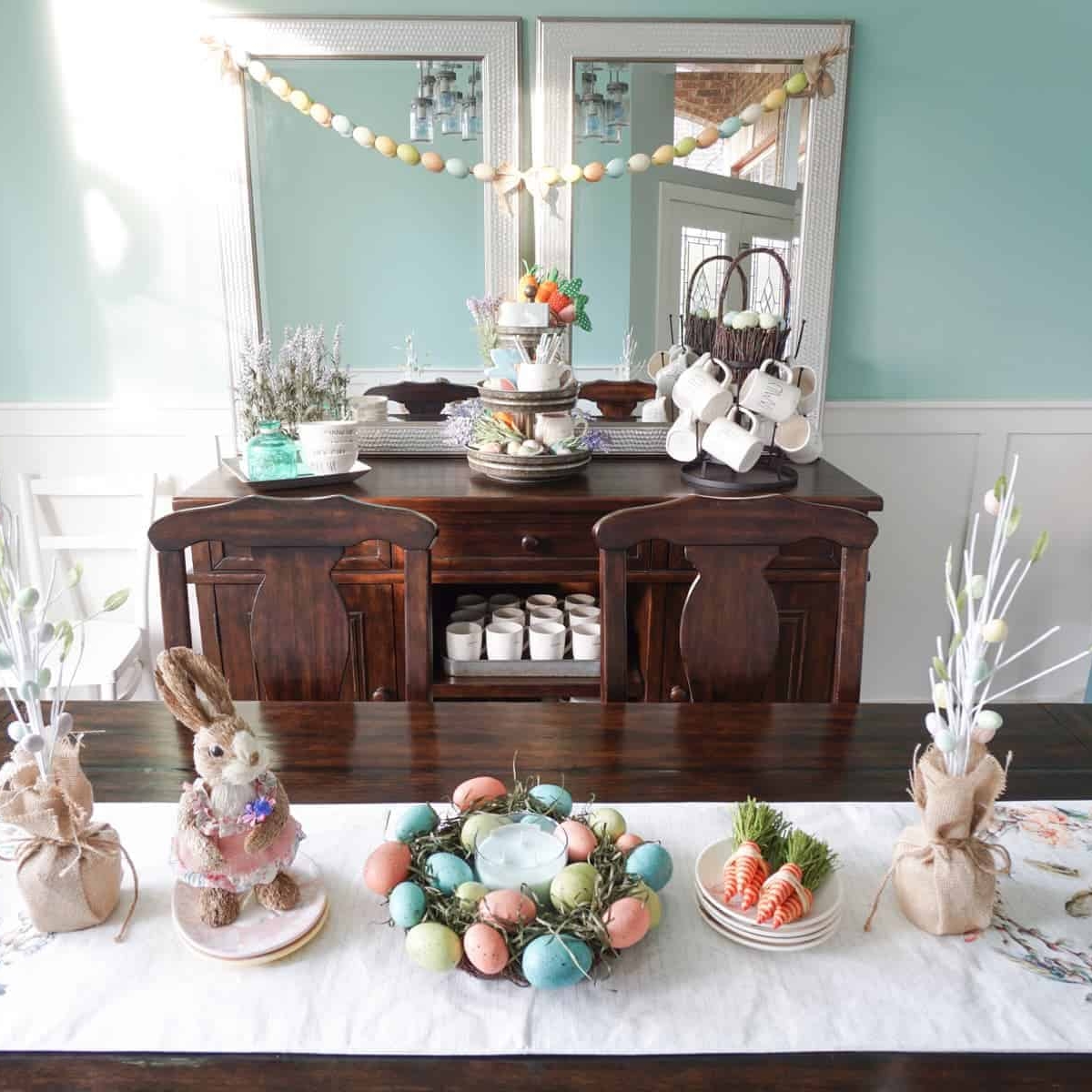 A Simple Spring Dining Room - One Happy Housewife