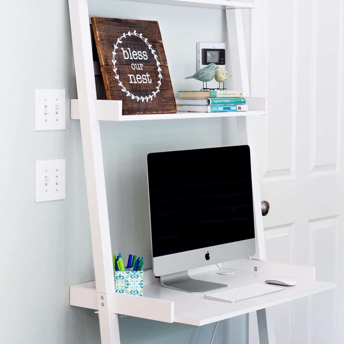 The Perfect Homeschool Desk for a Small Space One Happy Housewife