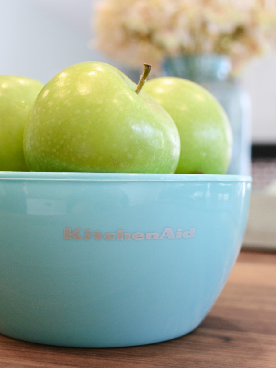 whole granny smith apples in a bowl