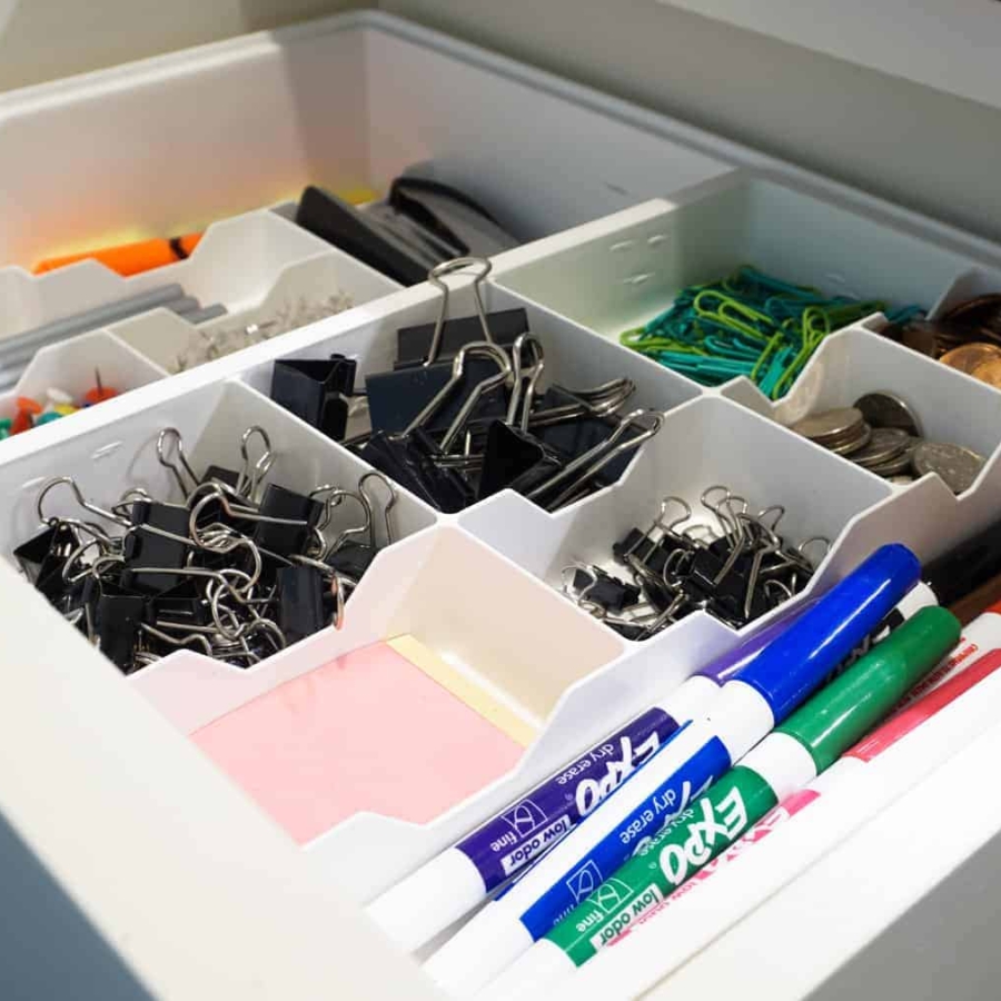 My new junk drawer organizer keeps everything neat and easily available. No more rummaging through the drawer.