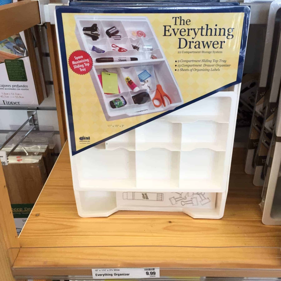 Junk drawer organizer at the container store.