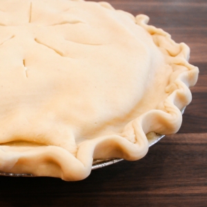 Chicken pot pie crust covered.