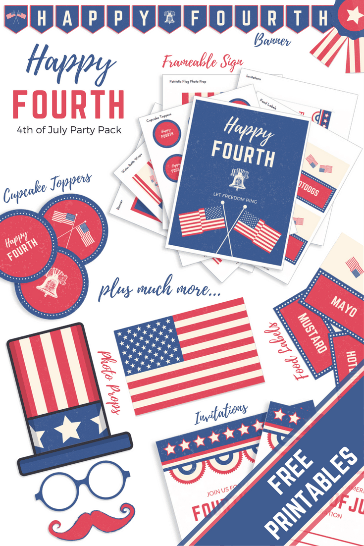 Free fourth of July printable party pack