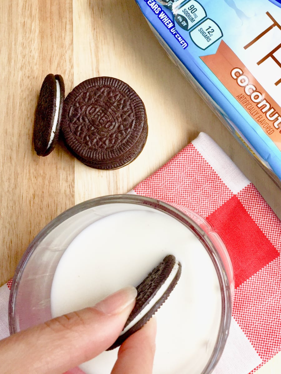 coconut oreos on a table