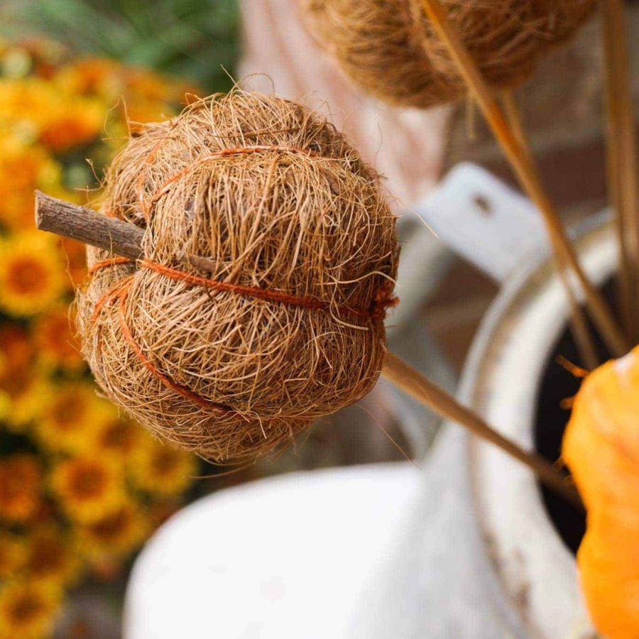 Front porch fall decorating idea.