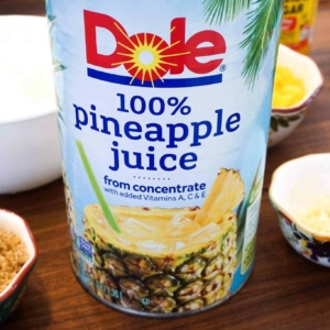 Pineapple juice for a delicious Instant Pot Hawaiian Pineapple Chicken recipe.