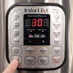 turning on the instant pot sauté function