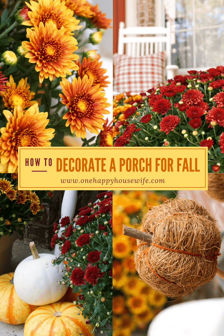 Decorating a porch with simple fall decor.