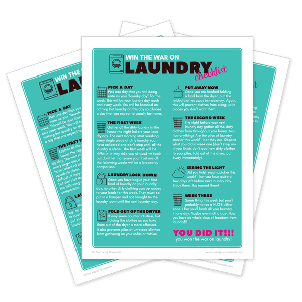 laundry checklist printable