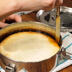 flan ingredients in a flan pan