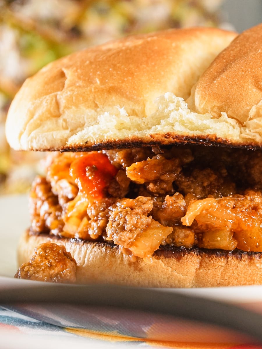 a homemade hawaiian sloppy joe on a plate