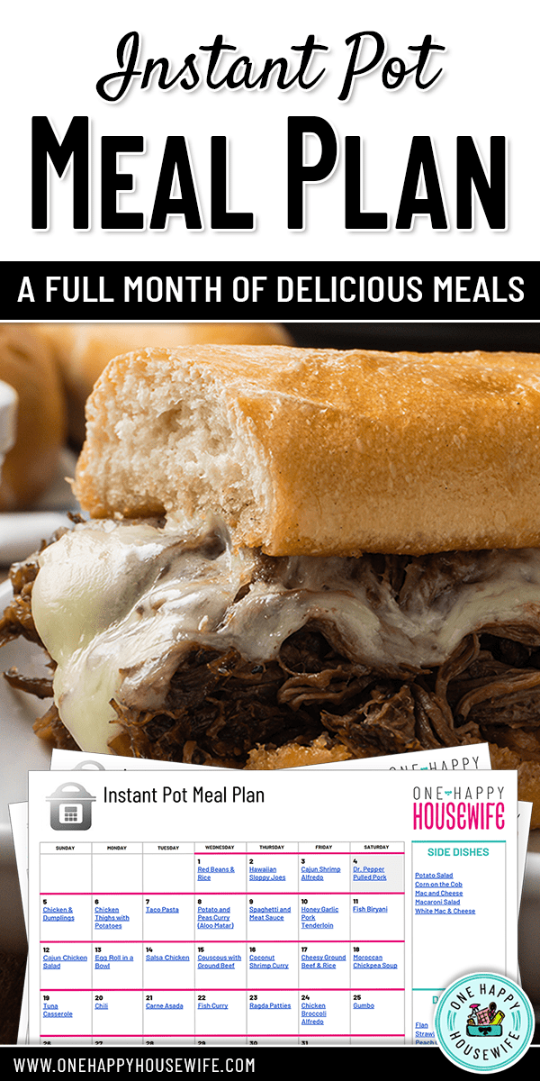 instant pot monthly Meal plan