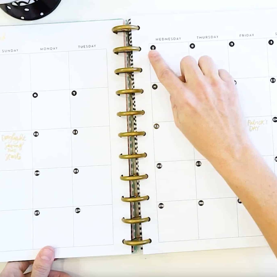 the happy planner monthly view