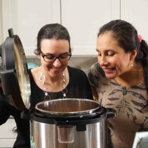 opening the instant pot after making cochinita pibil