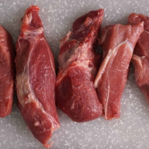 slices of pork shoulder ready to be added to the instant pot