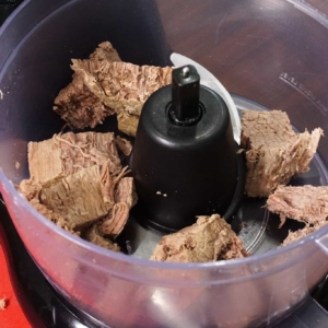 mincing meat in a food processor