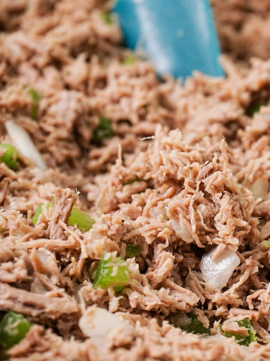 a bowl of salpicon minced meat