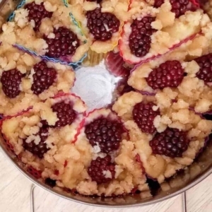 overhead shot of a coffee cake