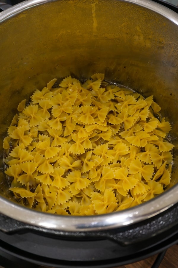 Instant Pot Beef and Bowtie Pasta One Happy Housewife