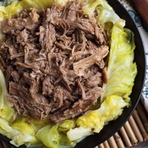 overhead shot of kalua pork