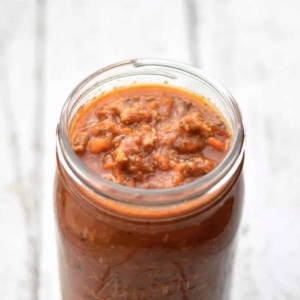 pasta sauce in a mason jar