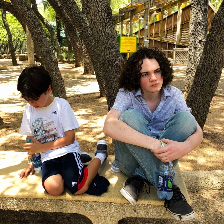 Taking a break at Sea World San Antonio.