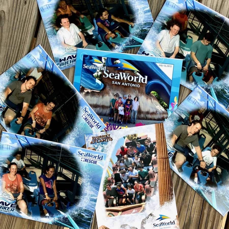 For discounted photos at Sea World, wait until the park is about to close before purchasing at the photo booth.