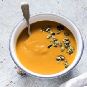 a small bowl butternut squash soup