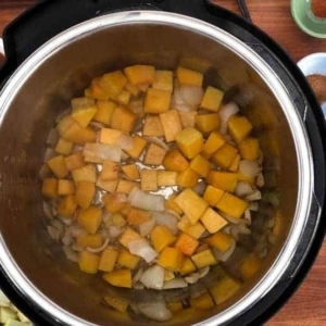 cooking butternut squash and onion in the instant pot