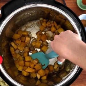 caramelizing butternut squash and onion in the instant pot