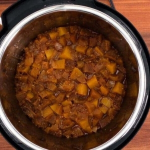 cooked butternut squash soup in the instant pot