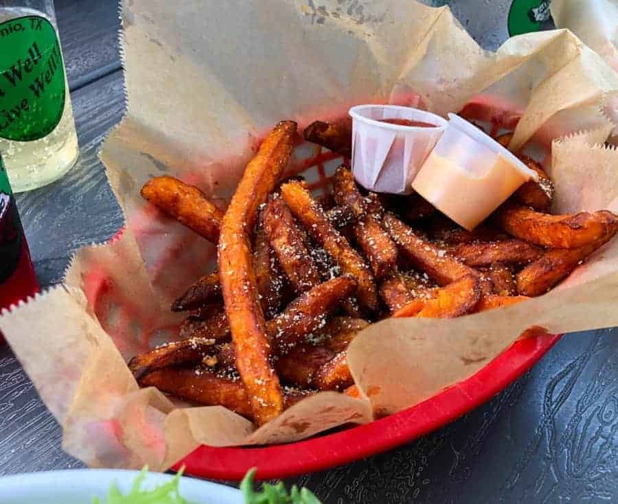 the sweet potato fries at the cove san antonio