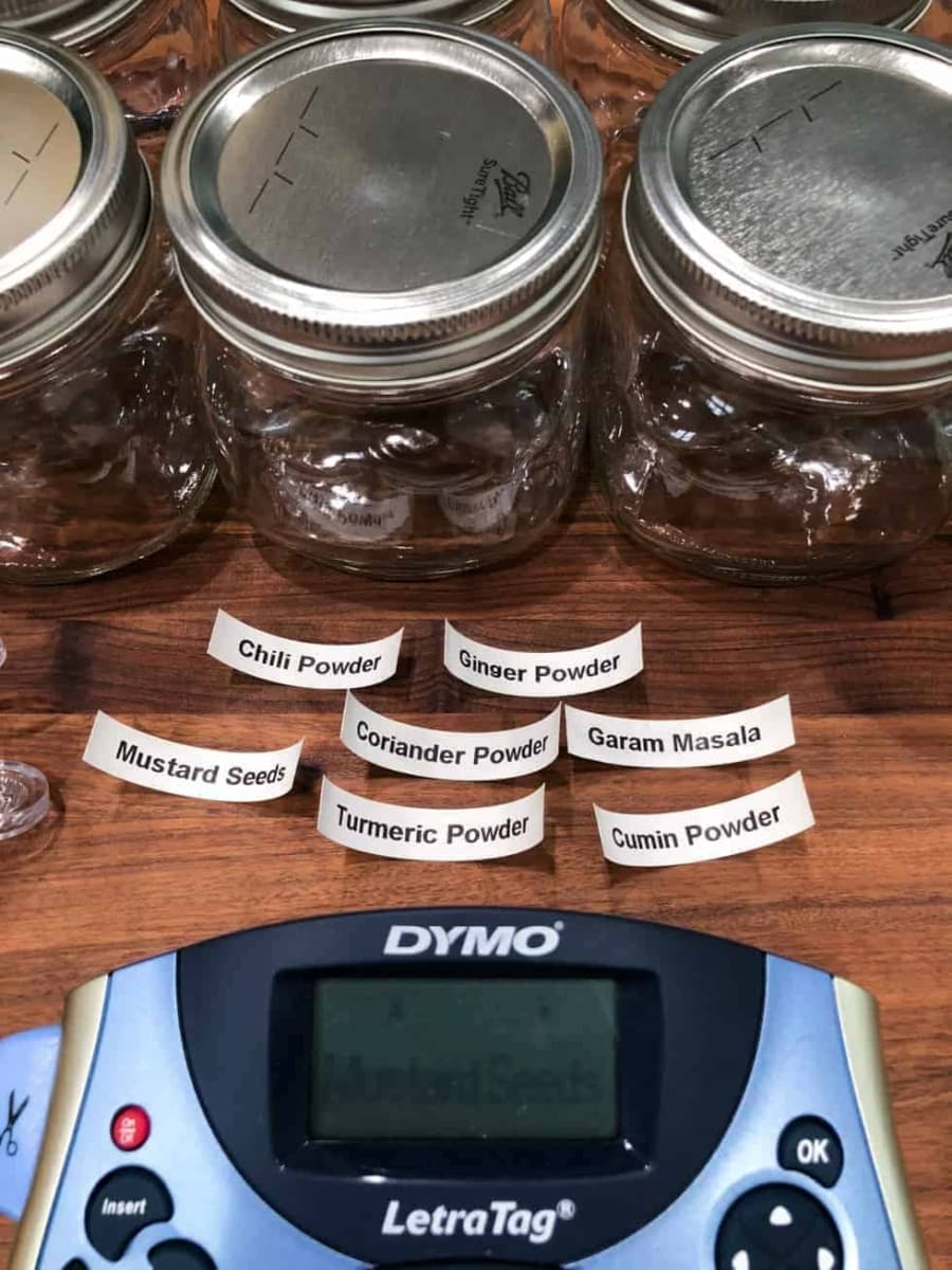 printing labels for spice jars using a dymo label printer