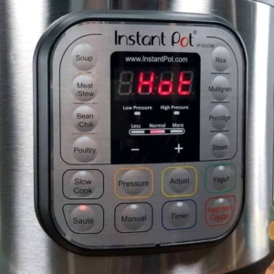 waiting for the instant pot display to read hot