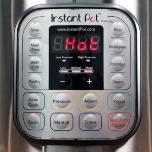 instant pot hot display