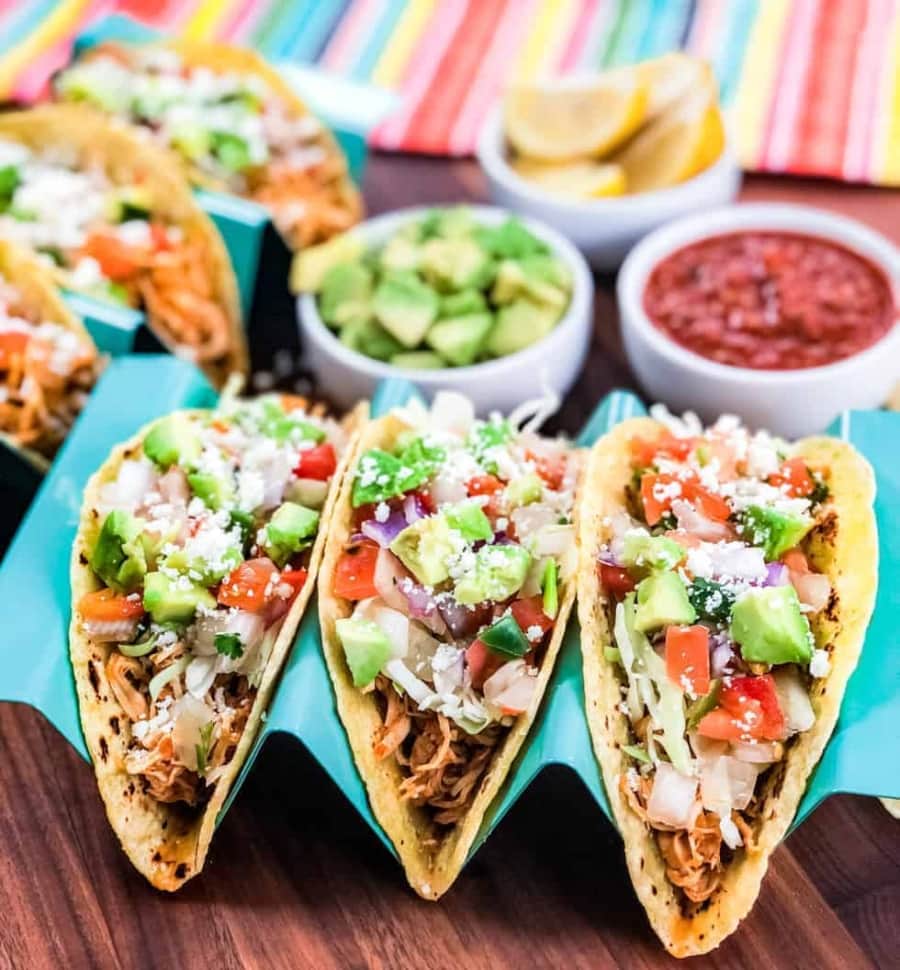 instant pot salsa chicken tacos