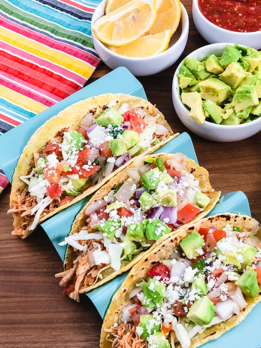 instant pot salsa chicken tacos