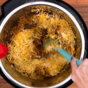 mixing in the cheese makes this a very cheesy instant pot taco pasta