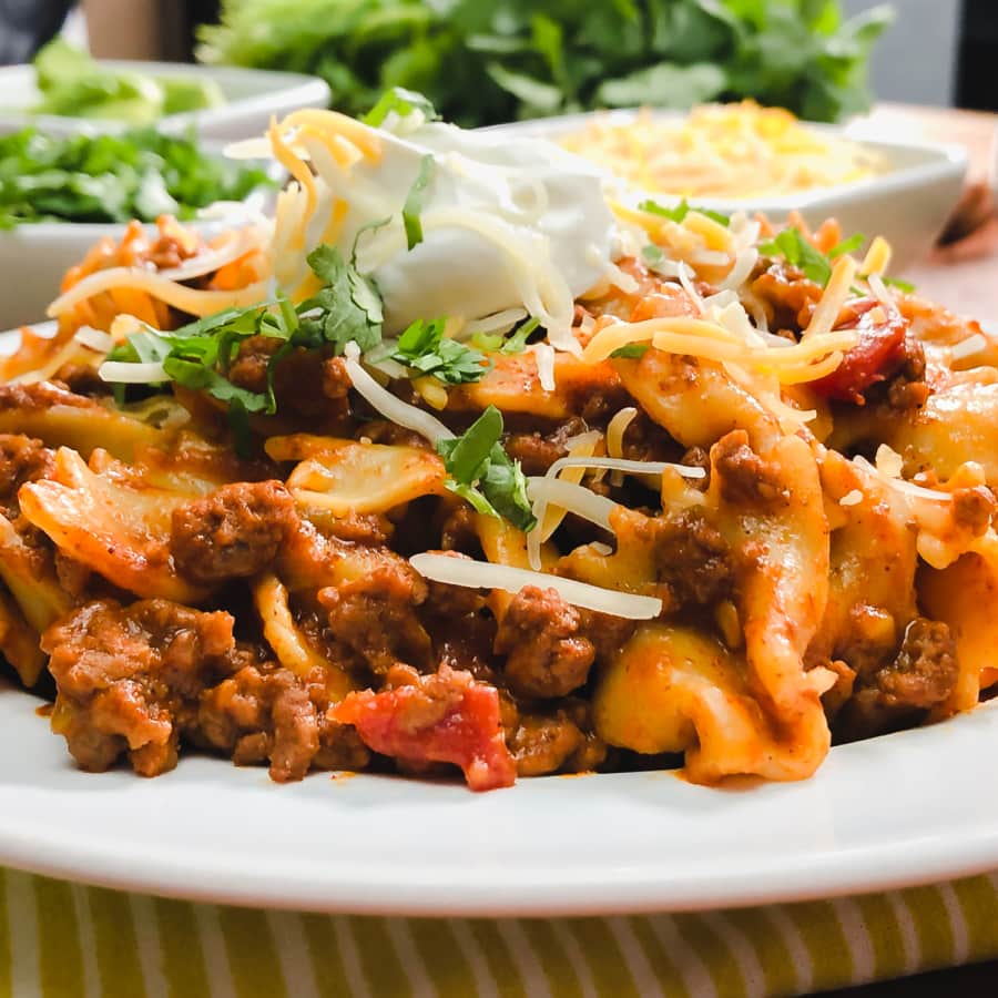 Instant Pot Taco Pasta - One Happy Housewife