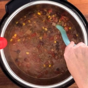 making instant pot taco soup