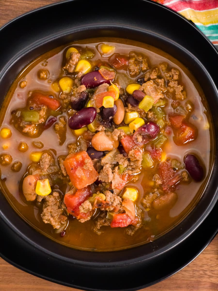 a big delicious bowl of instant pot taco soup