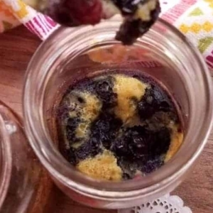 overhead shot of cakes in a jar