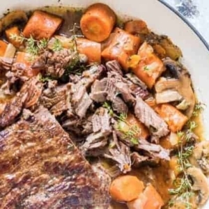 a pot with pot roast